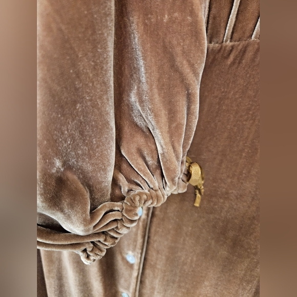Vintage - Rayon/Silk Blend Velvet Boston Proper Tan Maxi Dress - Size XL - Picture 7 of 12